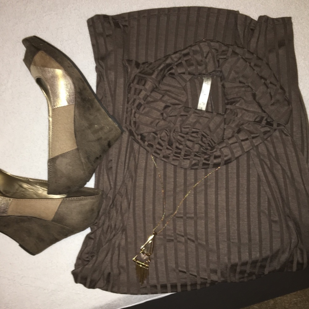 Cowl Neck Rib Sweater Dress - Picture 3 of 7